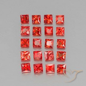 2.50 ctw Red Sapphire Stones, Natural Sapphire in Princess-Cut Shape for Sale