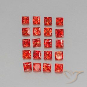 2.58 ctw Red Sapphire Stones, Natural Sapphire in Princess-Cut Shape for Sale