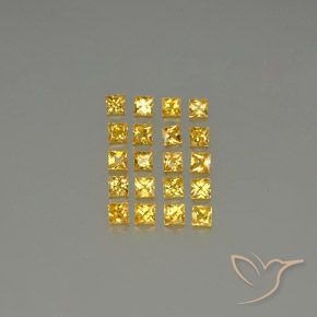 Dorado Zafiro Gema - 0.1ct Corte Princesa (ID: 345417)