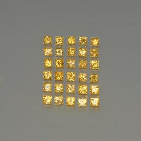 3.56 ctw Yellow Sapphire Gemstones, Sapphire Gems in Princess-Cut Shape for Sale.