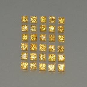 3.56 ctw Yellow Sapphire Stones, Natural Sapphire in Princess-Cut Shape for Sale
