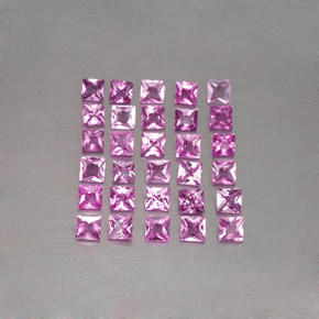 Light Royal Purple Pink Sapphire Gem - 0.1ct Princess-Cut (ID: 345438)