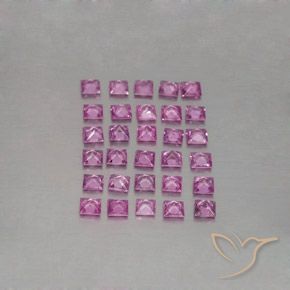 Sapphire Gemstones in 2.5 x 2.5 mm Size for Sale, Sapphire Stones in Light Royal Purple Pink Color