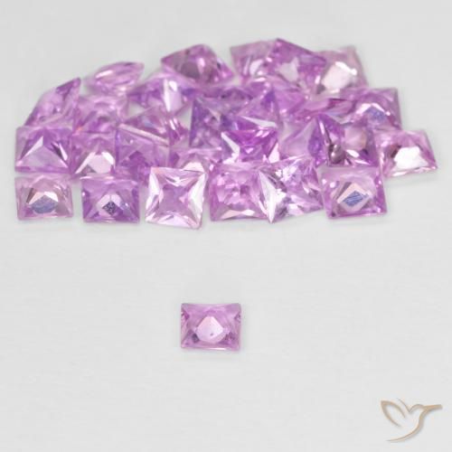 Sapphire Gemstones in 2.5 x 2.5 mm Size for Sale, Sapphire Stones in Light Pink Color