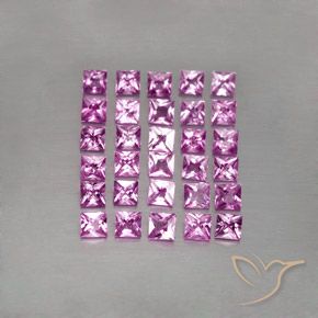 Rosado claro Zafiro Gema - 0.1ct Corte Princesa (ID: 345441)