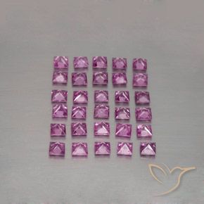 Sapphire Gemstones in 2.6 x 2.6 mm Size for Sale, Sapphire Stones in Light Royal Purple Pink Color
