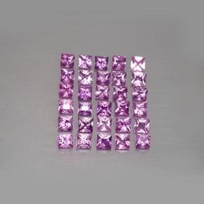 Rose clair Saphir gemme - 0.1ct Coupe-princess (ID: 345447)