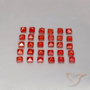 Sapphire Gemstones in 2.6 x 2.5 mm Size for Sale, Sapphire Stones in Bright Red Color