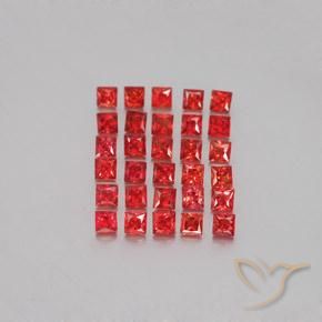 Rojo medio Zafiro Gema - 0.1ct Corte Princesa (ID: 345539)