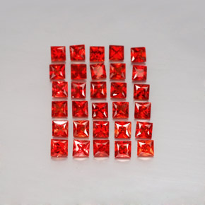 3.76 ct Orange Sapphire Gemstone, Sapphire Gem in Princess-Cut Shape for Sale.