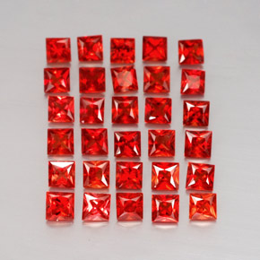 3.76 ct Orange Sapphire Stone, Natural Sapphire in Princess-Cut Shape for Sale