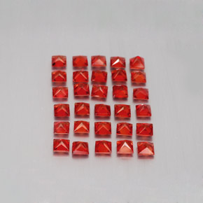Sapphire Gemstone in 2.7 x 2.7 mm Size for Sale, Sapphire Stone in Red Orange Color