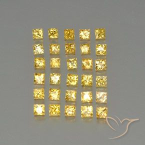 3.51 ctw Yellow Sapphire Stones, Natural Sapphire in Princess-Cut Shape for Sale