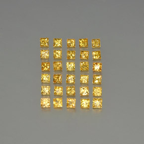 3.91 ct Gold Sapphire Gemstone, Sapphire Gem in Princess-Cut Shape for Sale.