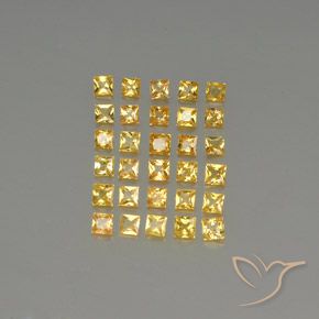 Dorado Zafiro Gema - 0.1ct Corte Princesa (ID: 345550)