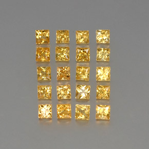 2.86 ct Yellow Sapphire Stone, Natural Sapphire in Princess-Cut Shape for Sale