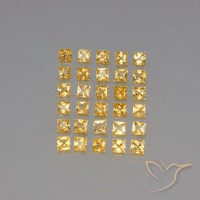 Dorado Zafiro Gema - 0.1ct Corte Princesa (ID: 345554)