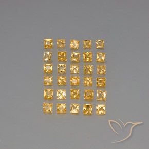 Dorado Zafiro Gema - 0.1ct Corte Princesa (ID: 345556)