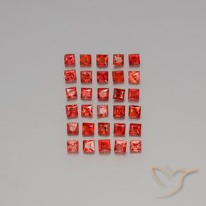 Intense Red Sapphire Gem - 0.1ct Princess-Cut (ID: 345581)