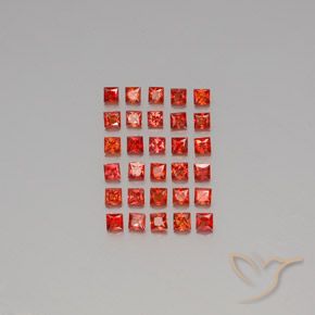 Bright Red Сапфир Камень - 0.1ct Огранка Принцесса (ID: 345584)