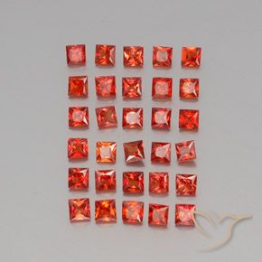 3.47 ctw Red Sapphire Stones, Natural Sapphire in Princess-Cut Shape for Sale