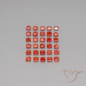 Sapphire Gemstones in 2.6 x 2.6 mm Size for Sale, Sapphire Stones in Fire Red Color