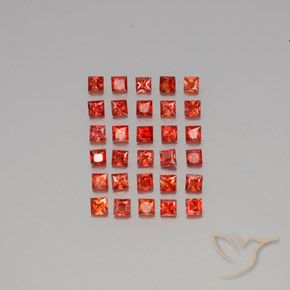 Bright Red Saphir Edelstein - 0.1ct Prinzess-Schliff (ID: 345587)