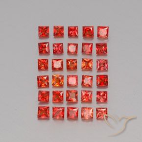 2.84 ctw Red Sapphire Stones, Natural Sapphire in Princess-Cut Shape for Sale
