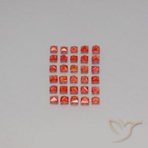 Sapphire Gemstones in 2.4 x 2.3 mm Size for Sale, Sapphire Stones in Intense Red Color