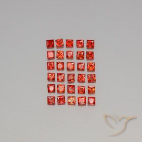 0.1ct Princess-Cut Red Orange Sapphire Gem for sale 0.1ct Princess-Cut Red Orange Sapphire Gem (ID: 345589)