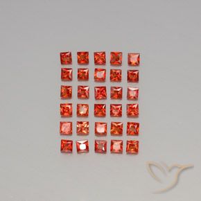 Rojo claro Zafiro Gema - 0.1ct Corte Princesa (ID: 345591)