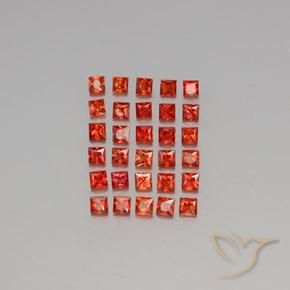 Bright Red Sapphire Gem - 0.1ct Princess-Cut (ID: 345592)