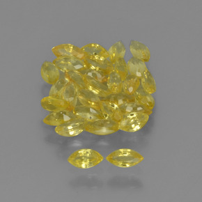 3.34 ctw Yellow Sapphire Stones, Natural Sapphire in Marquise Facet Shape for Sale