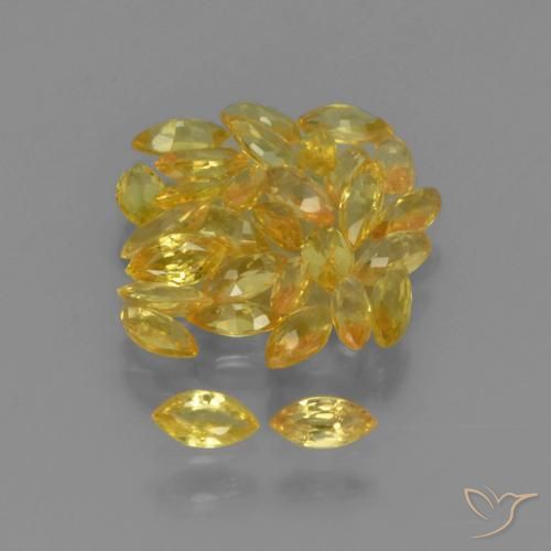 2.83 ctw Yellow Sapphire Stones, Natural Sapphire in Marquise Facet Shape for Sale