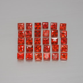 2.63 ct Orange Sapphire Gemstone, Sapphire Gem in Princess-Cut Shape for Sale.