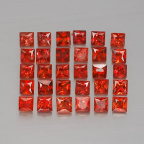 2.63 ct Orange Sapphire Stone, Natural Sapphire in Princess-Cut Shape for Sale