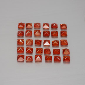 Sapphire Gemstone in 2.3 x 2.3 mm Size for Sale, Sapphire Stone in Red Orange Color