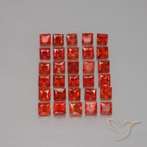 2.8ct Princess-Cut Red Orange Sapphire for sale thumb image of 2.8ct Princess-Cut Red Orange Sapphire (ID: 345668)