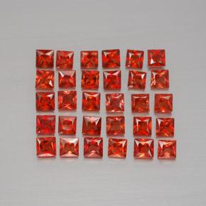 Fire Red Sapphire Gem - 0.1ct Princess-Cut (ID: 345669)
