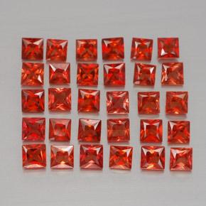 3.22 ctw Red Sapphire Stones, Natural Sapphire in Princess-Cut Shape for Sale