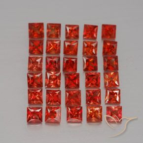 3.48 ctw Red Sapphire Stones, Natural Sapphire in Princess-Cut Shape for Sale