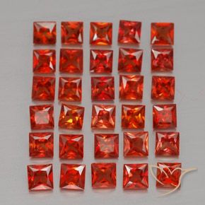 3.67 ctw Red Sapphire Stones, Natural Sapphire in Princess-Cut Shape for Sale