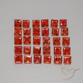 Rojo medio Zafiro Gema - 0.1ct Corte Princesa (ID: 345677)