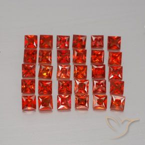 Medium Red Sapphire Gem - 0.1ct Princess-Cut (ID: 345678)