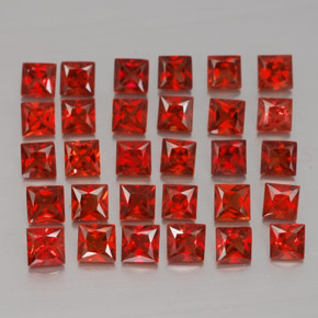 3.36 ct Orange Sapphire Stone, Natural Sapphire in Princess-Cut Shape for Sale
