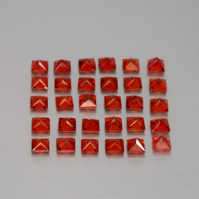 Sapphire Gemstone in 2.6 x 2.5 mm Size for Sale, Sapphire Stone in Red Orange Color