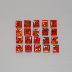 Rojo claro Zafiro Gema - 0.2ct Corte Princesa (ID: 345695)