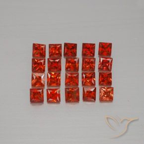 Medium Red Sapphire Gem - 0.1ct Princess-Cut (ID: 345697)