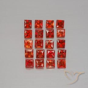 Rojo claro Zafiro Gema - 0.1ct Corte Princesa (ID: 345698)