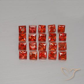 Fire Red Sapphire Gem - 0.1ct Princess-Cut (ID: 345699)